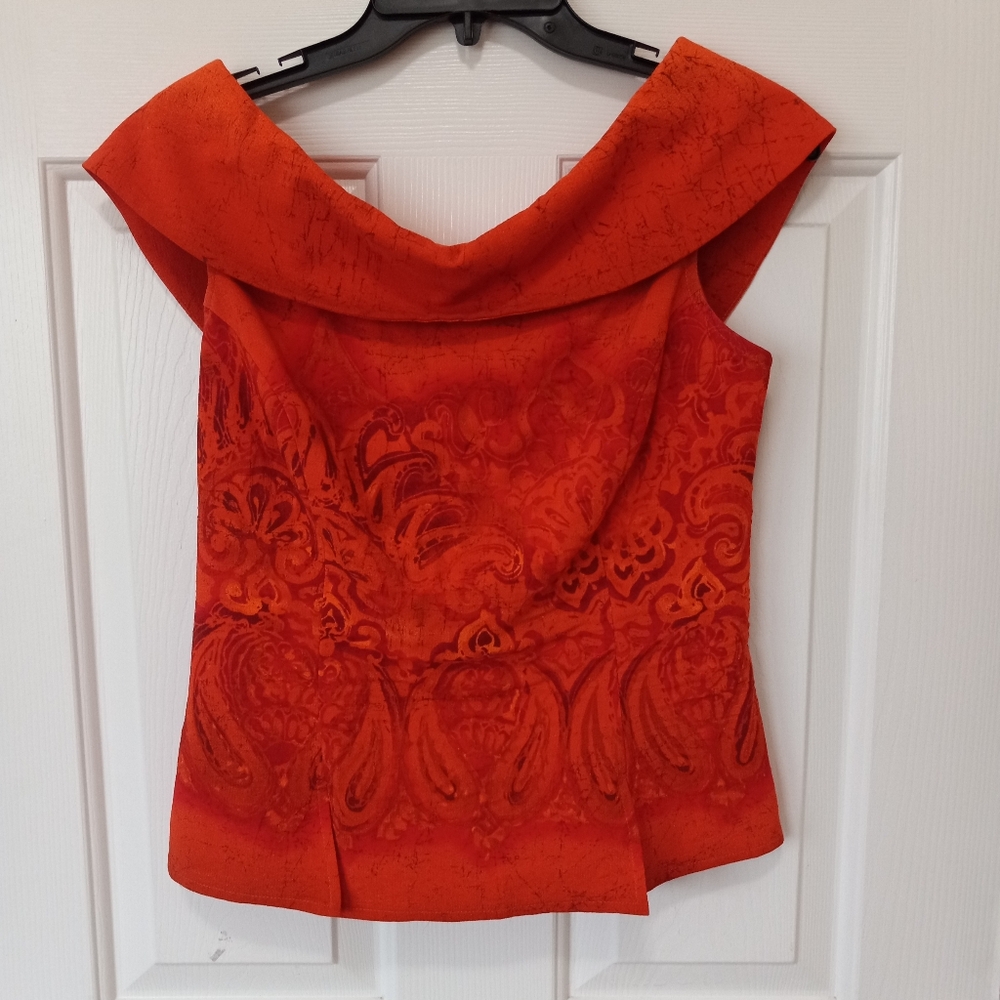 JOSEPH RIBKOFF womens zip back off the shoulder Casual party top size 6